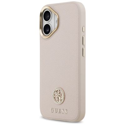 2. Guess MagSafe-Hülle mit genarbtem Strass-Logo für iPhone 17 – rosa
