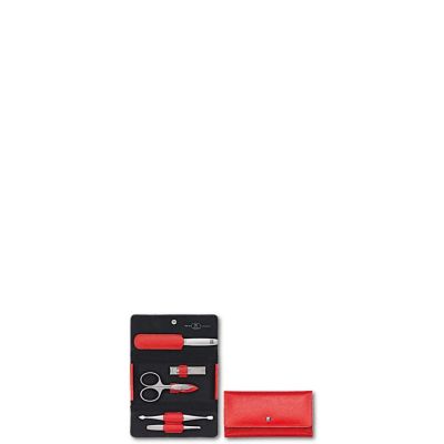 ZWILLING 97092-002-0 Twinox Reise-Maniküre-Set – Rotes Lederetui, 5-teilig