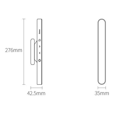 20. Baseus Magnetische LED-Nachttischlampe Unterschranklampe für Zuhause, Küche, Zimmer, Grau (DGXC-C0G)
