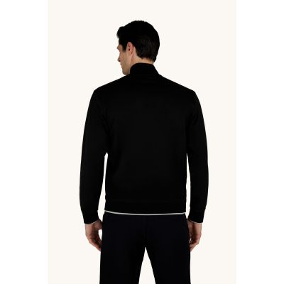 2. Paul&Shark Herren-Sweatshirt mit Reißverschluss aus Baumwolle und Lyocell, schwarz (26411809-11)
