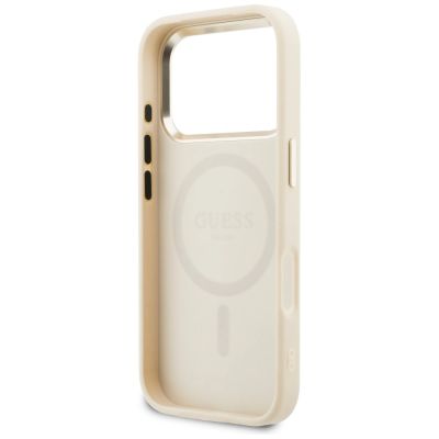7. Guess Perforierte 4G MagSafe Hülle für iPhone 17 Pro Max – Beige