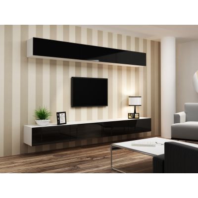 14. TV-Schrank VIGO '140' 30/140/40 weiß/schwarz glänzend