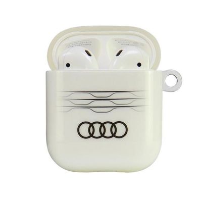 2. Audi IML-Hülle mit geometrischem Muster für AirPods 1/2 – Weiß