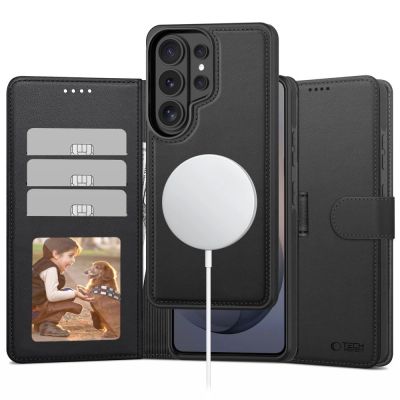 Tech-Protect Wallet MagSafe Hülle für Samsung Galaxy S26 Ultra – Mattschwarz