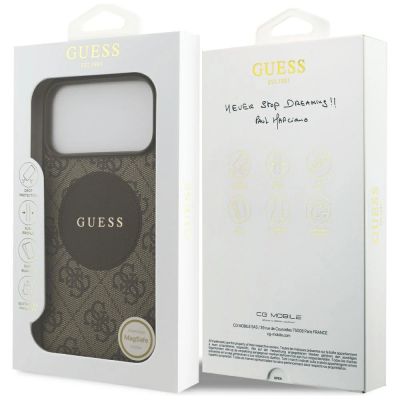 8. Guess 4G Circle Classic Logo MagSafe Hülle für iPhone 17 Pro Max - Braun
