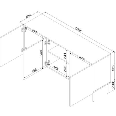 4. SIENA Kommode 150,5 x 40 x 75 mm, schwarz matt