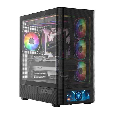 9. MODECOM VOLCANO AQ 500 ARGB MIDI SCHWARZES GEHÄUSE
