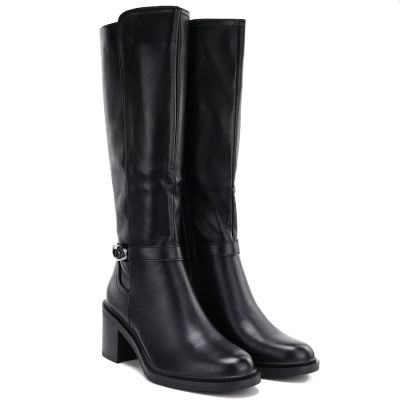 4. Sergio Leone KZ-14 schwarze gefütterte Stiefel mit hohem Absatz