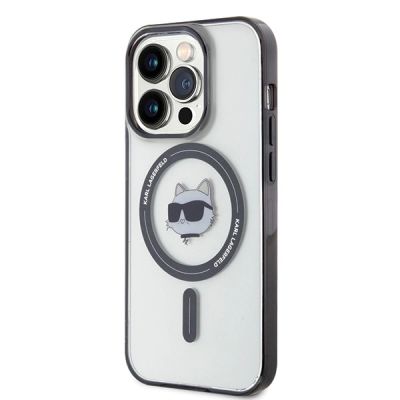 3. Karl Lagerfeld IML Choupette's Head MagSafe-Hülle für iPhone 15 Pro – transparent