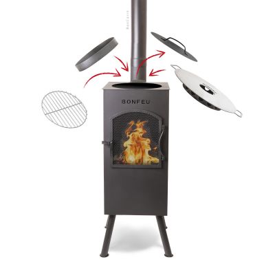 10. BonFeu BonCarré Gartenkamin Schwarz 3503