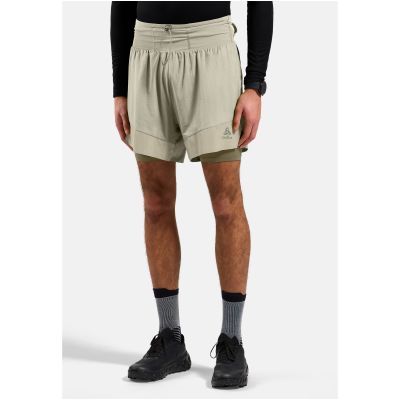 3. Herren-2-in-1-Shorts Odlo X-ALP TRAIL 6 INCH, grau