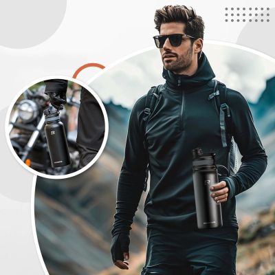 3. Rockbros 35210029002 Thermo-Fahrradflasche für Getränke 650 ml - schwarz