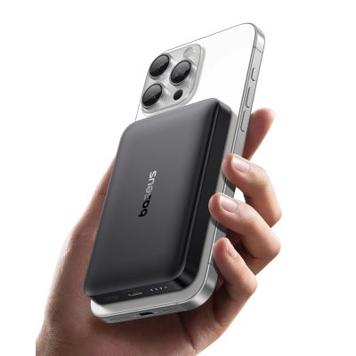 2. Baseus EnerFill FM12 10000mAh 22,5W Qi2 Powerbank MagSafe-kompatibel mit Baseus Simple USB-C 20V/3A 30cm Kabel - Schwarz