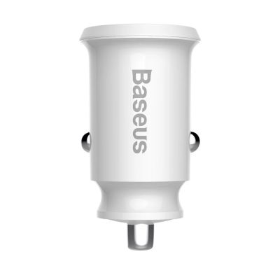 2. Baseus Grain Autoladegerät CCALL-ML02 Mini-Ladegerät 2x USB-A 3,1A - Weiß