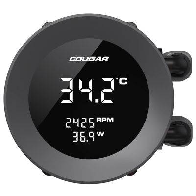 3. COUGAR CGR-PSDVARGB-B-360 All-in-One-Flüssigkeitskühler für Prozessoren, 12 cm, Schwarz