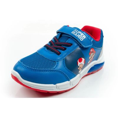 3. Leomil Kinder-Sportschuhe Super Mario Sneaker mit Klettverschluss und blauer LED-Beleuchtung
