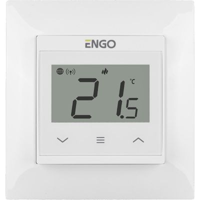 ENGO Controls E55-W Temperaturregler für 55x55-Rahmen, 230 V, weiß, Internet, WLAN