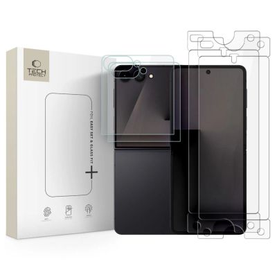 Tech-Protect Glass Fit+ 2er-Pack Schutzglas + Tech-Protect Hydro Flex+ 2er-Pack Hydrogelfolie für Samsung Galaxy Z Flip 7 / 8