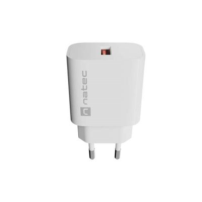 2. NATEC RIBERA 1X USB-A 18W WEISSES WANDLADEGERÄT
