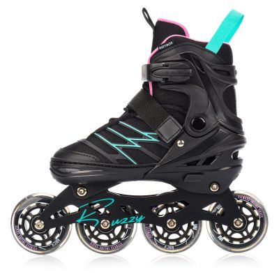 2. Meteor M 34-38 Buzzy Rollschuhe Schwarz/Rosa/Mint