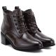 9. Damen-Ankle-Boots aus Leder mit Schnürung, Schokoladenbraun, Vinceza EN27-133107