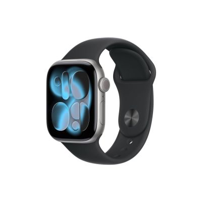 3. Apple Watch Series 11 GPS + Cellular 42 mm Gehäuse aus Space Grau Aluminium mit schwarzem Sportarmband - M/L
