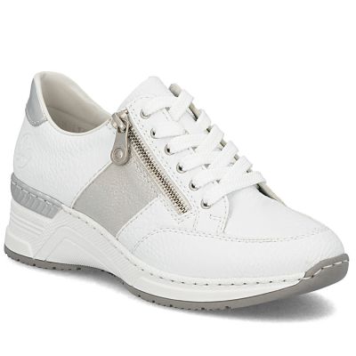 Damen-Sneaker mit Reißverschluss, weiß, Rieker N4322-80