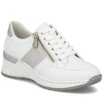 Damen-Sneaker mit Reißverschluss, weiß, Rieker N4322-80
