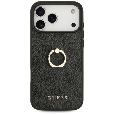 3. Guess 4G Ring Stand Hülle für iPhone 17 Pro Max - Schwarz