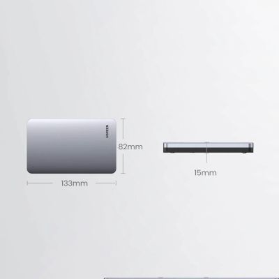 15. Ugreen CM300 70498 Schacht für 2,5'' SATA 3.0 6Gbit/s Festplatte – Grau + USB-C – USB-A Kabel 0,5 m