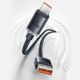 13. Baseus Crystal Shine Series Kabel USB-Kabel für schnelles Aufladen und Datenübertragung USB Typ A - USB Typ C 100W 2m Lila (CAJY000505)