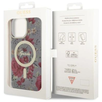 8. Guess GUHMP14XHCFWSA iPhone 14 Pro Max 6,7" grün/khaki Hardcase Flower MagSafe