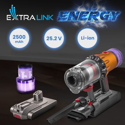 2. Extralink | Filter + Akku-Ersatz, Akku für Dyson V12 Staubsauger | 25,2 V 2500 mAh