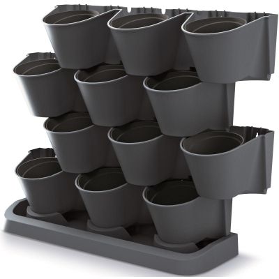 46. Vertikales Gartenblumenbeet, stehend, Anthrazit