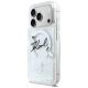 2. Karl Lagerfeld Flüssigglitzer-MagSafe-Hülle mit Karl-Schriftzug-Logo für iPhone 17 Pro – Transparent