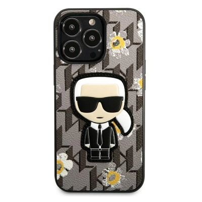 3. Karl Lagerfeld Flower Ikonik Karl Hülle für iPhone 13 Pro / iPhone 13 – grau