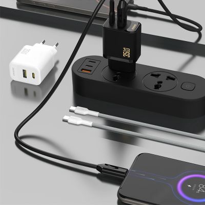 2. Dudao A27MaxCEU PD QC 35W USB-A/USB-C-Wandladegerät mit USB-C-Kabel – Weiß