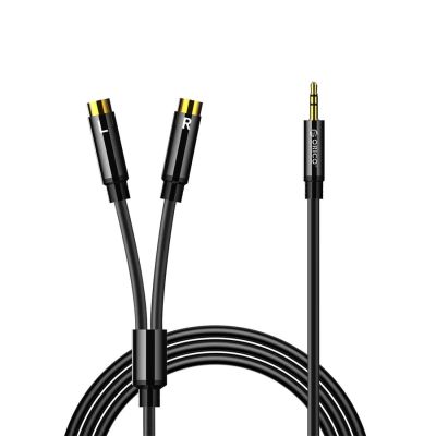 Orico AXRF Audiokabel, 3,5-mm-Klinkenstecker auf 2x Cinch-Buchse, 5 m – Schwarz