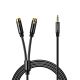 Orico AXRF Audiokabel, 3,5-mm-Klinkenstecker auf 2x Cinch-Buchse, 5 m – Schwarz
