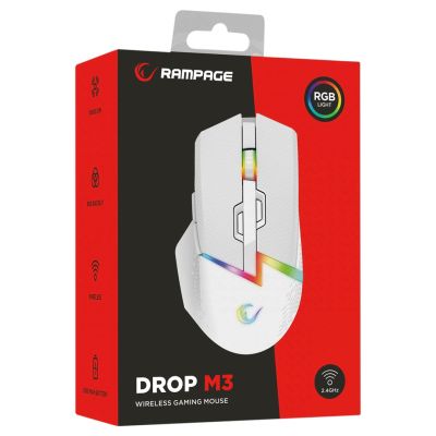 7. Rampage DROPM3V2-WHITE Kabellose Maus Drop M3 V2 24000 DPI Weiß
