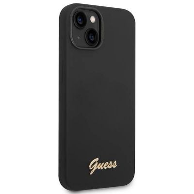4. Guess GUHCP14MSLSMK iPhone 14 Plus 6.7 "schwarz / schwarzes Hartschalenetui Silikon Vintage Gold Logo