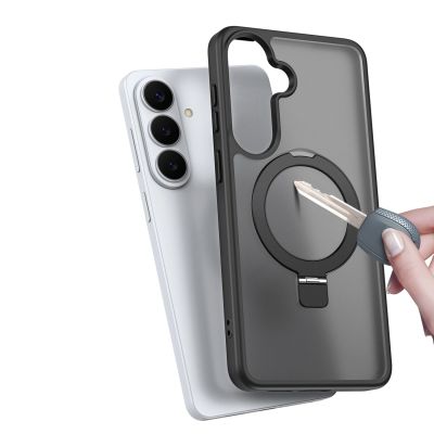 7. Dux Ducis Yind Samsung Galaxy S26 Hülle mit Ständer, kompatibel mit MagSafe – Schwarz