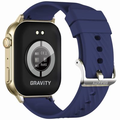 9. GRAVITY GT15-11 Damen-Smartwatch, marineblaues Silikonarmband + goldenes Armband