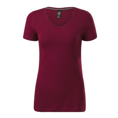 2. Malfini Action V-Ausschnitt T-Shirt W MLI-70186 Granatrot