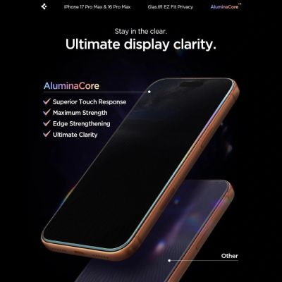 18. Spigen Glas.tR EZ Fit Privacy Tempered Glass für iPhone 16 Pro Max / 17 Pro Max - 2 Stk.