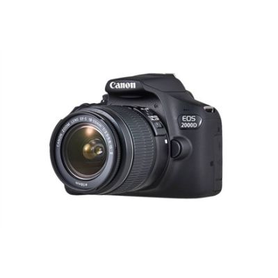 4. Canon EOS 2000D + EF-S 18-55mm f/3.5-5.6 III DSLR-Kit (24,1 MP CMOS, 6000 x 4000 px, Schwarz)