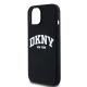 6. DKNY Liquid Silicone MagSafe Case mit weißem Logo-Aufdruck für iPhone 14/15/13 – Schwarz