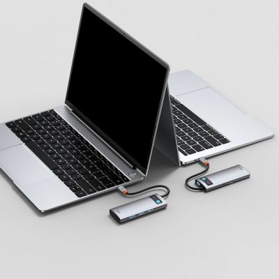 10. Baseus Metal Gleam Series 5-in-1 Multifunktions-HUB USB Typ C - USB Typ C Stromversorgung 100 W / HDMI 4K 30 Hz / 3x USB 3.2 Gen 1 (CAHUB-CX0G)