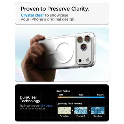 7. Spigen Ultra Hybrid MagSafe Hülle für iPhone 18 Pro Max / 17 Pro Max – Transparent und Weiß