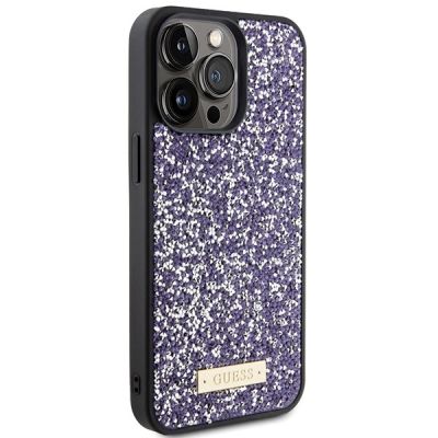 4. Guess Rhinestone Metal Logo Hülle für iPhone 15 Pro Max – Rosa